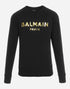 BALMAIN PARIS GOLD  METALLIC LOGO SWEATSHIRT